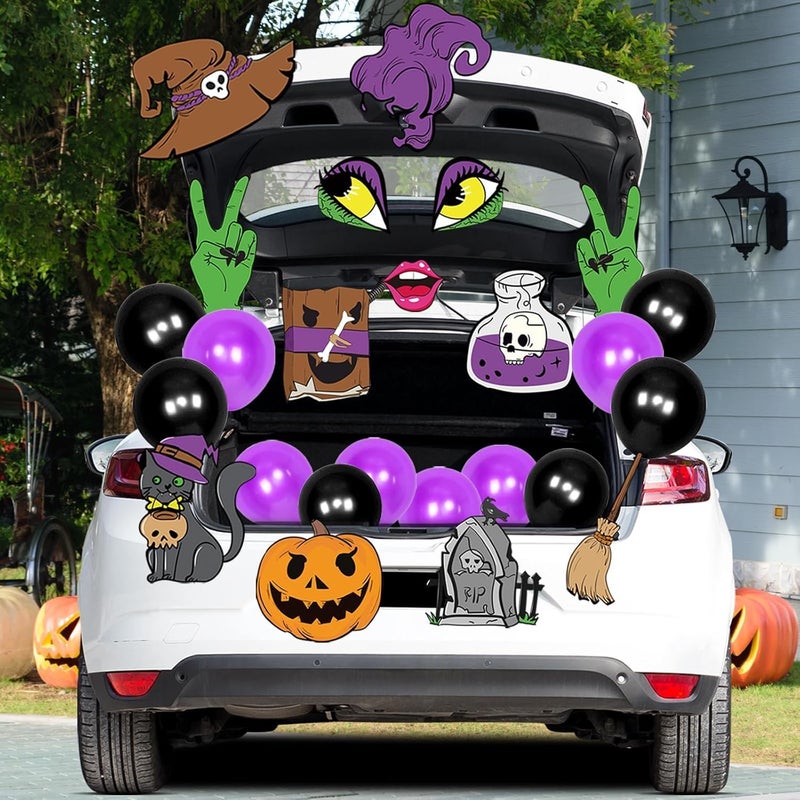 EggSun Halloween Trunk or Treat Car Decorations Kit for SUV,Witch Balloon Car Archway Garage Decor Stickers,Haunted Garage House Door Outdoor Decor Entryway Archway & Party - Image 4